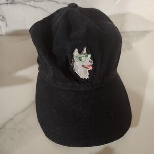 Coal The Best Friend Black Baseball Cap Embroidered Husky Dog Green Glasses